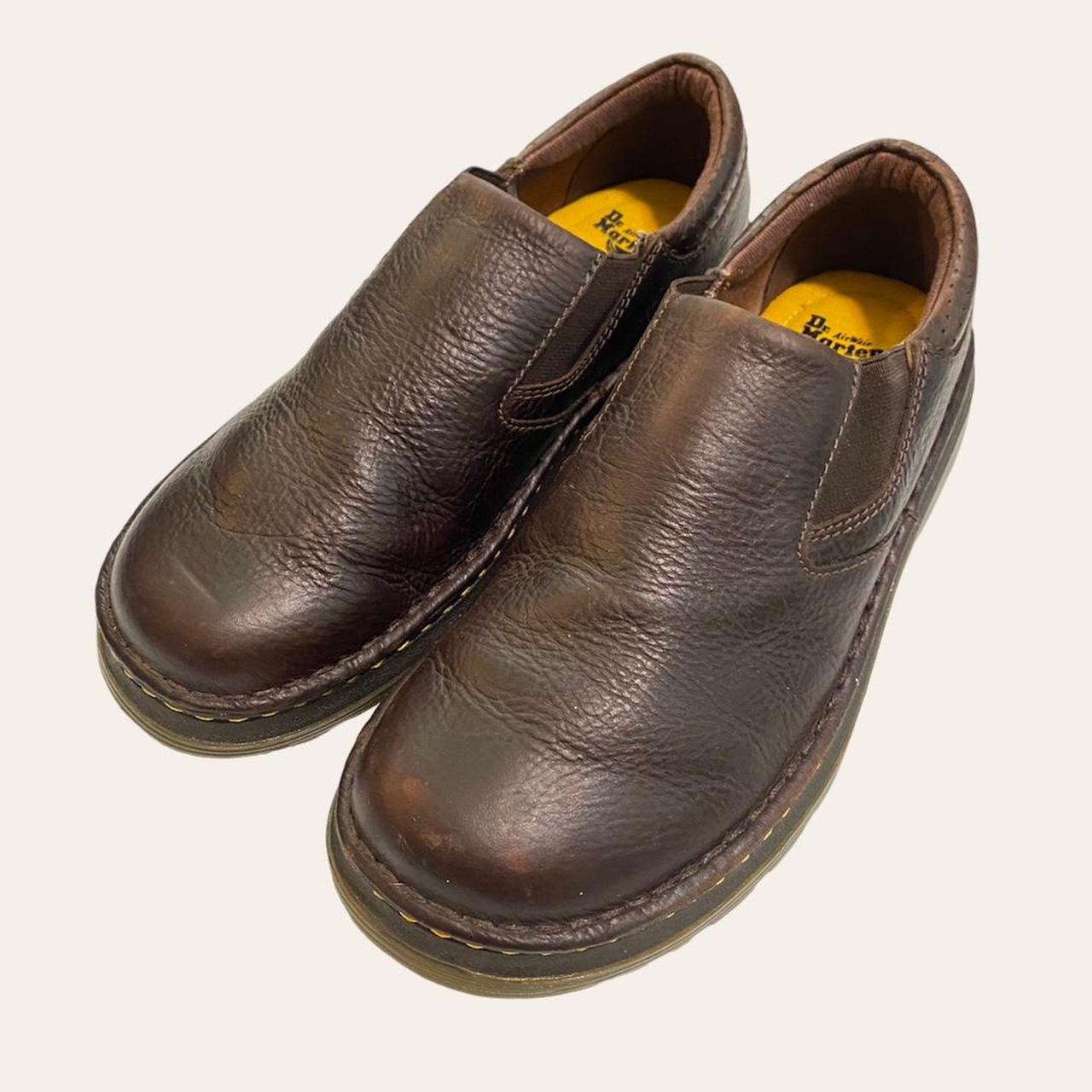 Dr Martens Brown Leather Slip On shoes. Really... - Depop