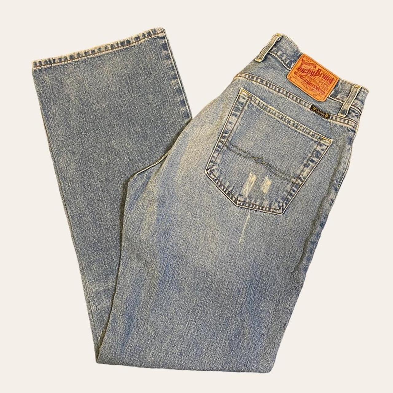 Y2K Lucky Brand light wash bootleg denim. The shape... - Depop