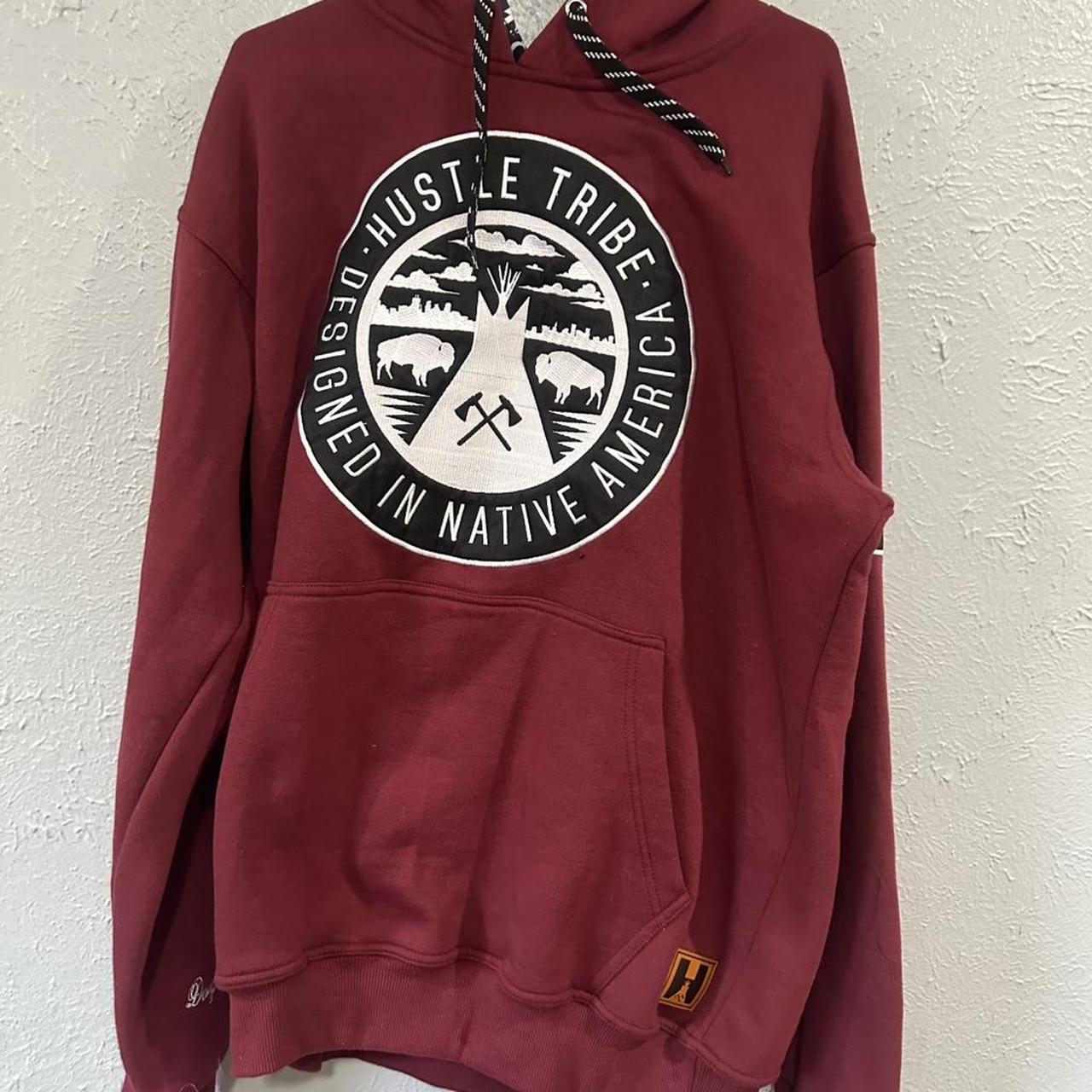 Men's Hoodie - Burgundy/Red - XL – Burgundy and b… - image 1