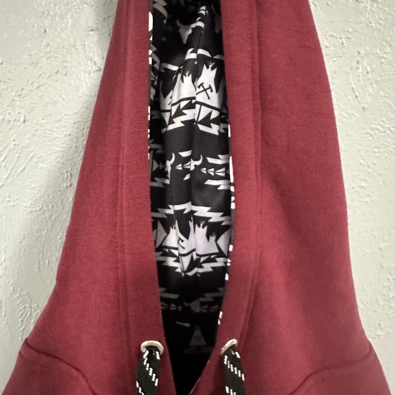 Men's Hoodie - Burgundy/Red - XL – Burgundy and b… - image 2