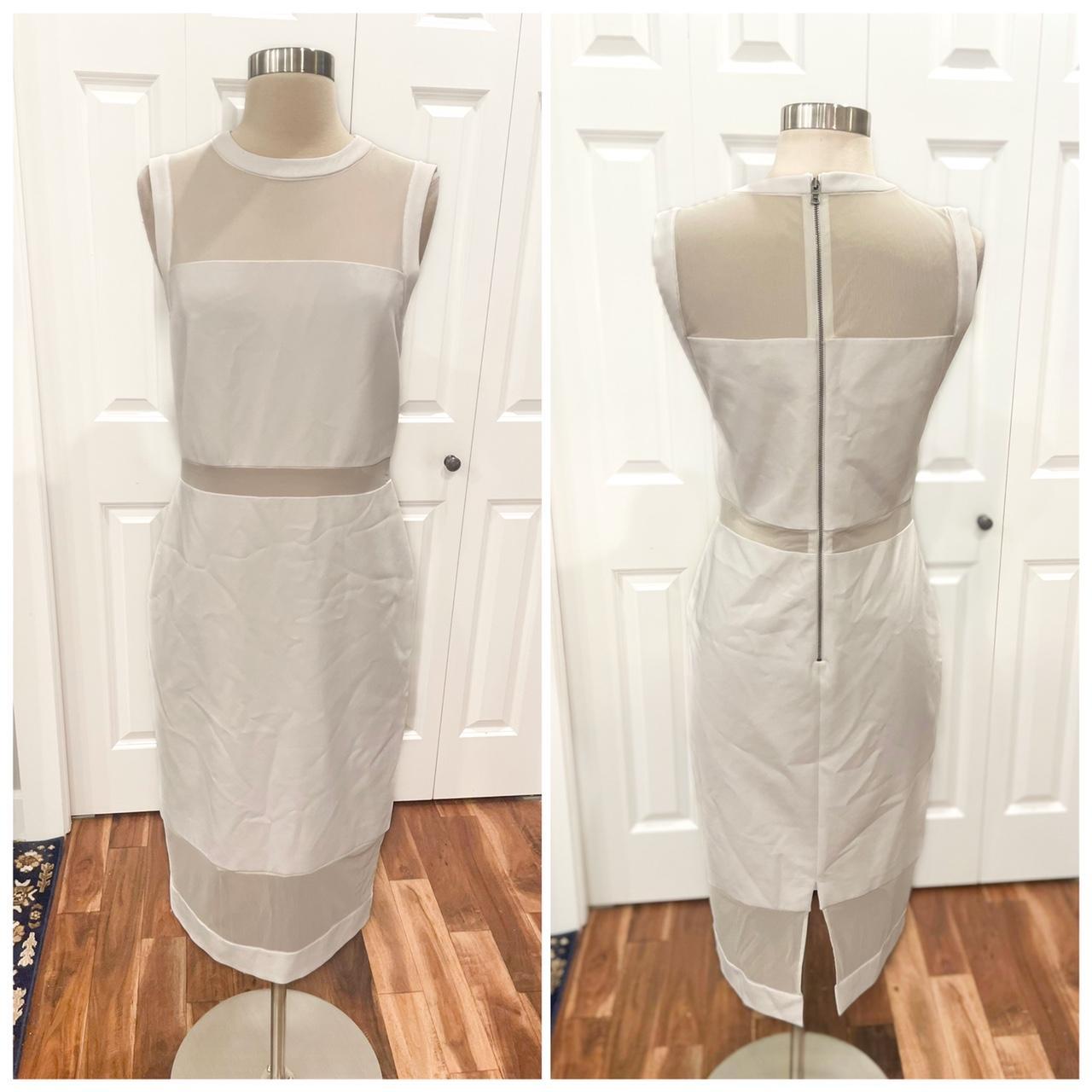 alice + olivia Women's White Dress | Depop