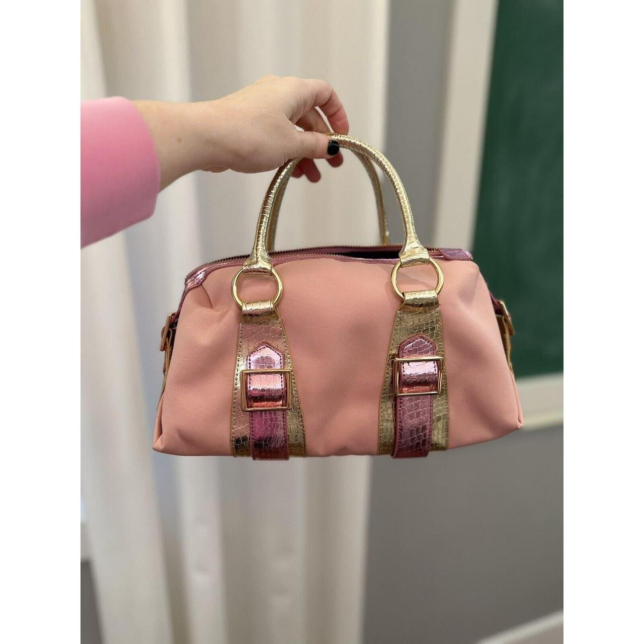 Y2K BCBG Paris Pink And Gold Handbag, In