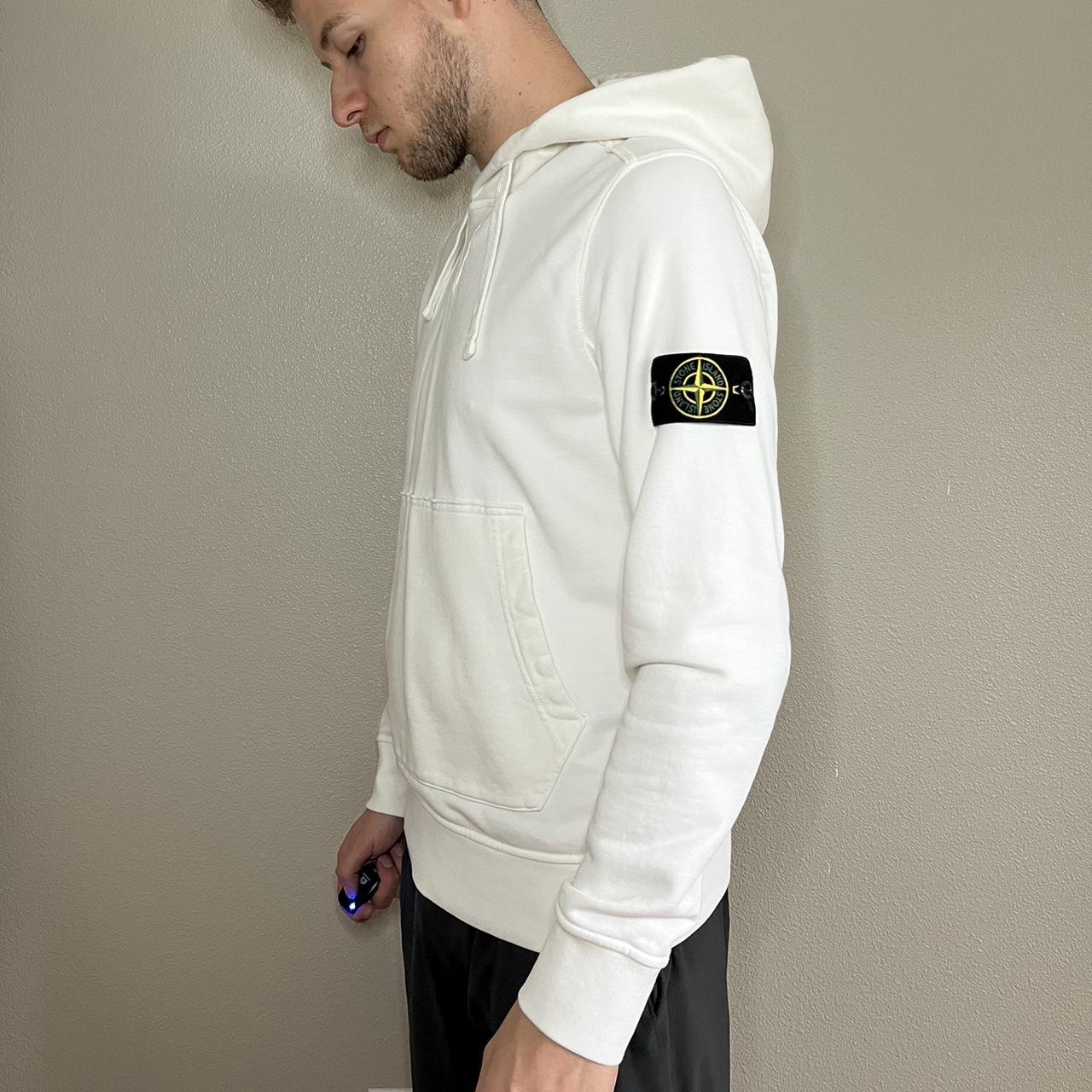 White Stone Island hoodie. Literally only wore it... - Depop