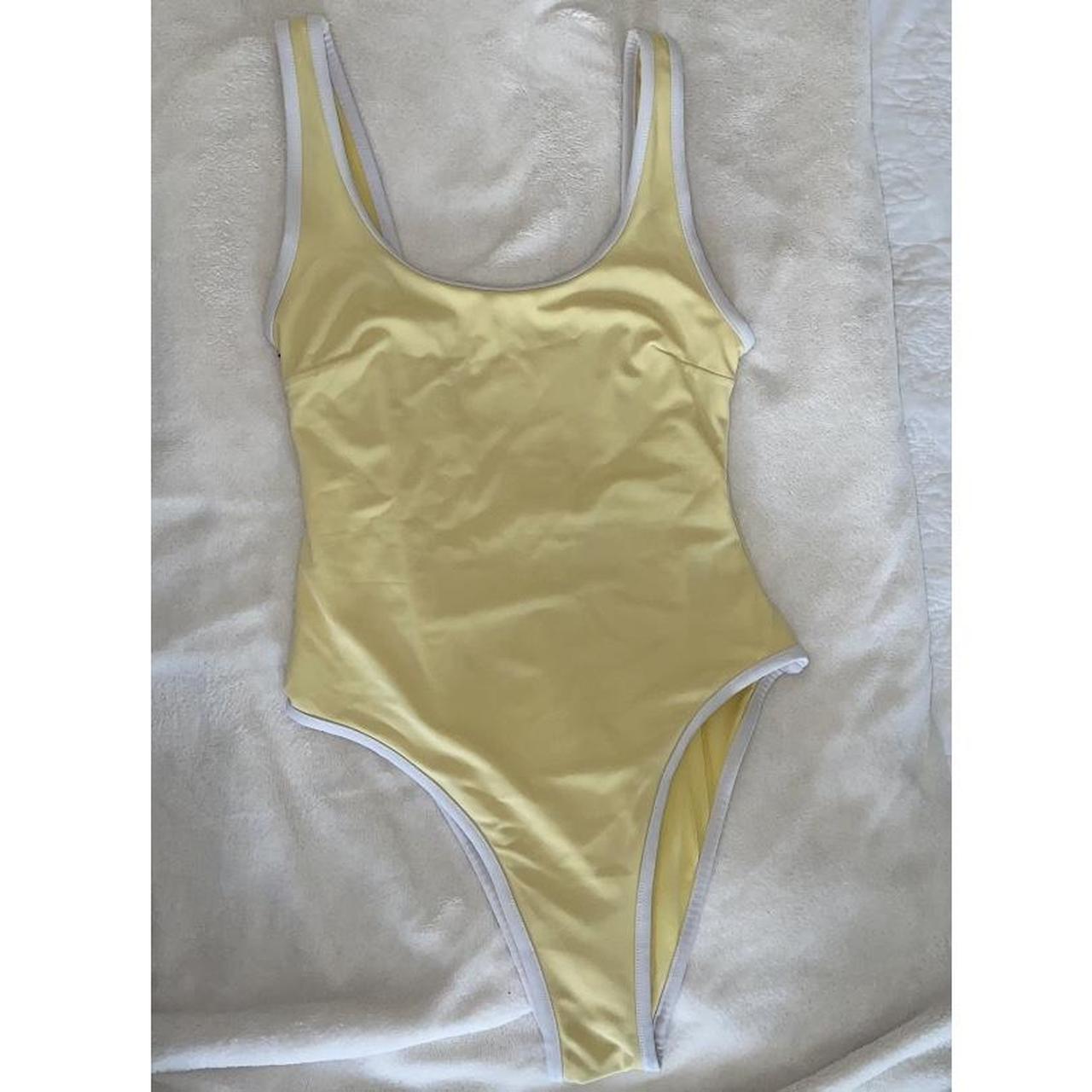Gorgeous light yellow one piece swimsuit, so so so... - Depop