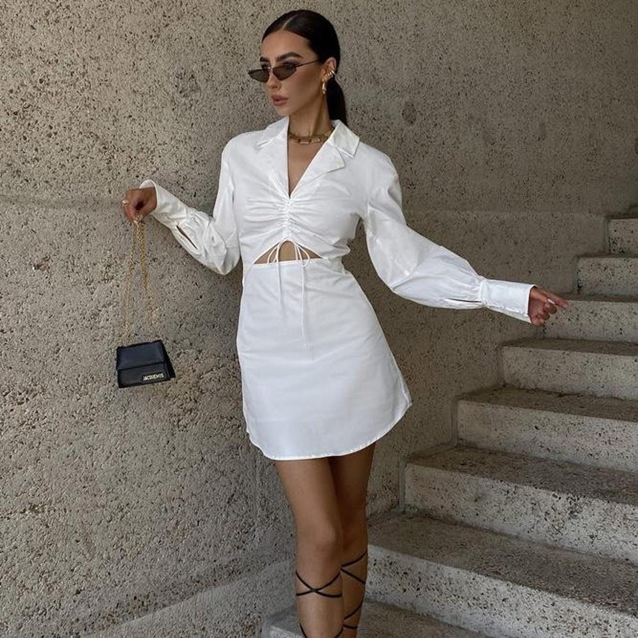 Misha Collection Women's White Dress | Depop