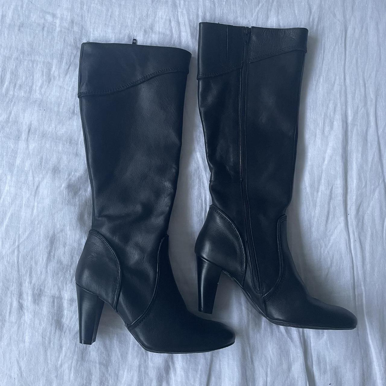 Vintage Italian leather knee high boots 💄 AUS... - Depop