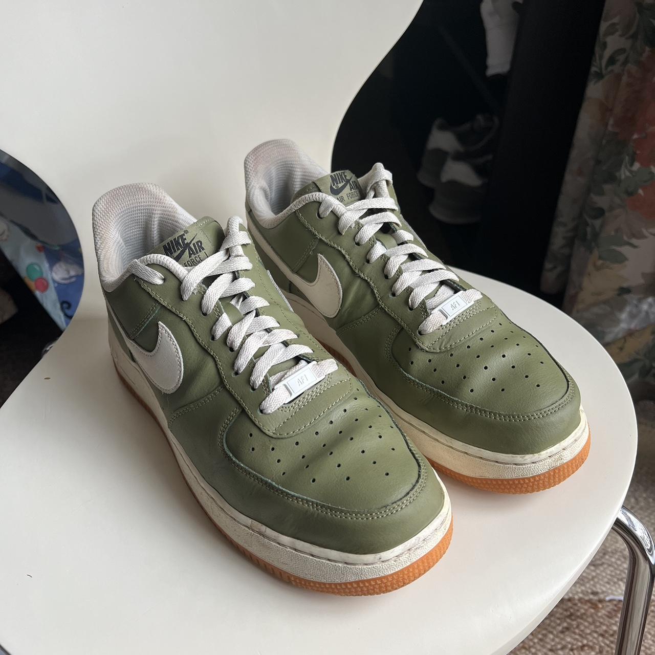 Custom Green Nike Air force 1s Size 10 completely... - Depop