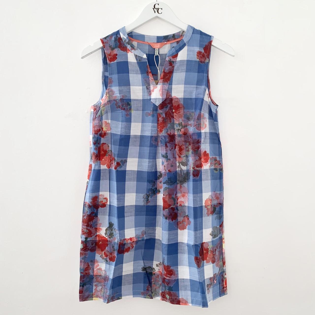 JOULES JILL LINEN GINGHAM FLORAL TUNICSIZE... Depop