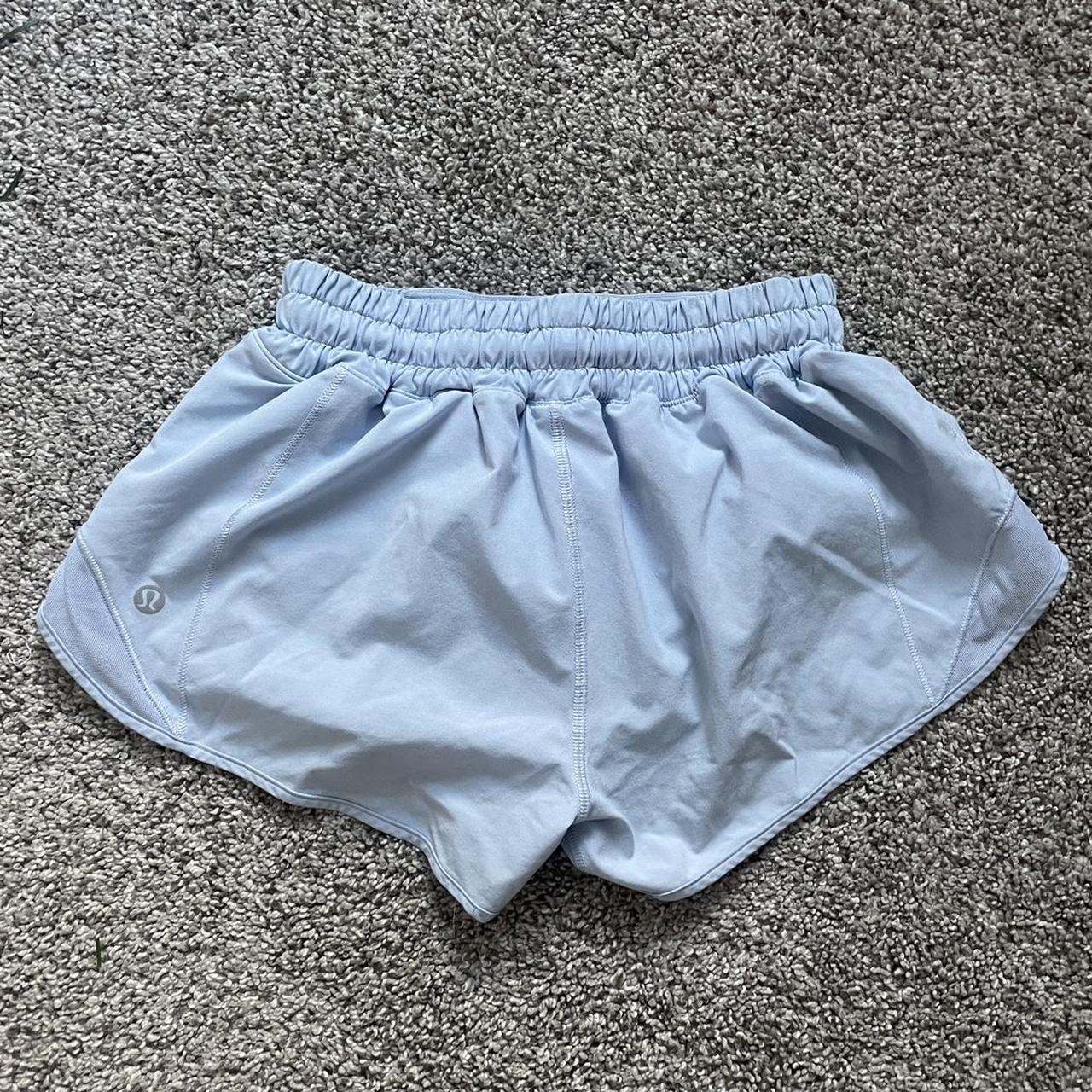 BLUE LINEN LULULEMON SHORTS Size 4 2.5 inches Great - Depop