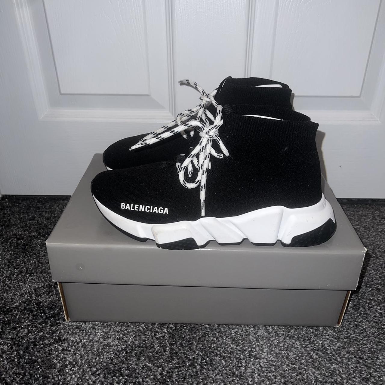 black and white balenciaga trainers
