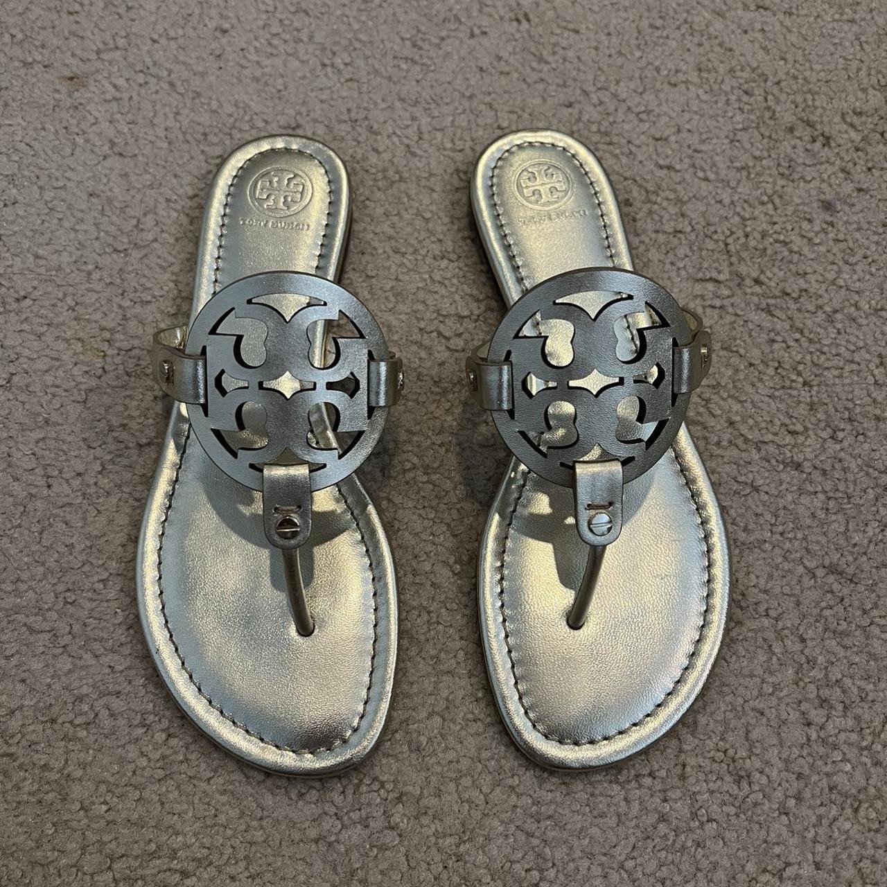 Tory Burch Women's Gold Sandals | Depop