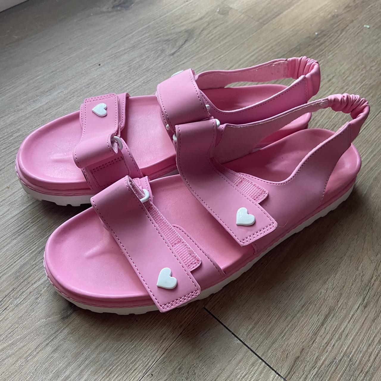 Stoney Clover Pink Heart Sandals Size 7 Worn Once... - Depop