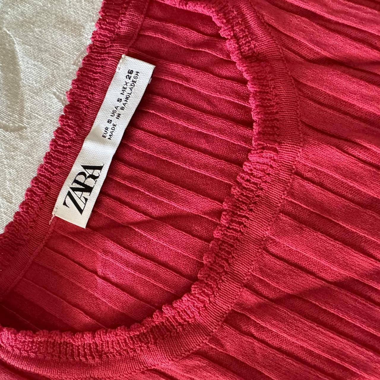 Zara hot pink ruffle top Size small Hardly worn... Depop
