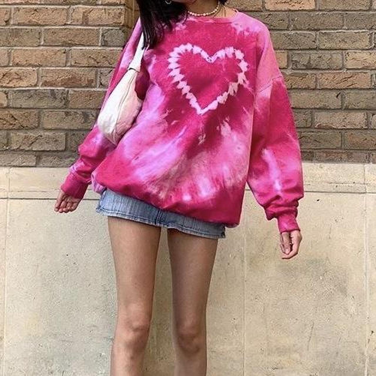 Heart Urban Tie Dye Sweatshirt Women's Tie Dye Sweatshirt With