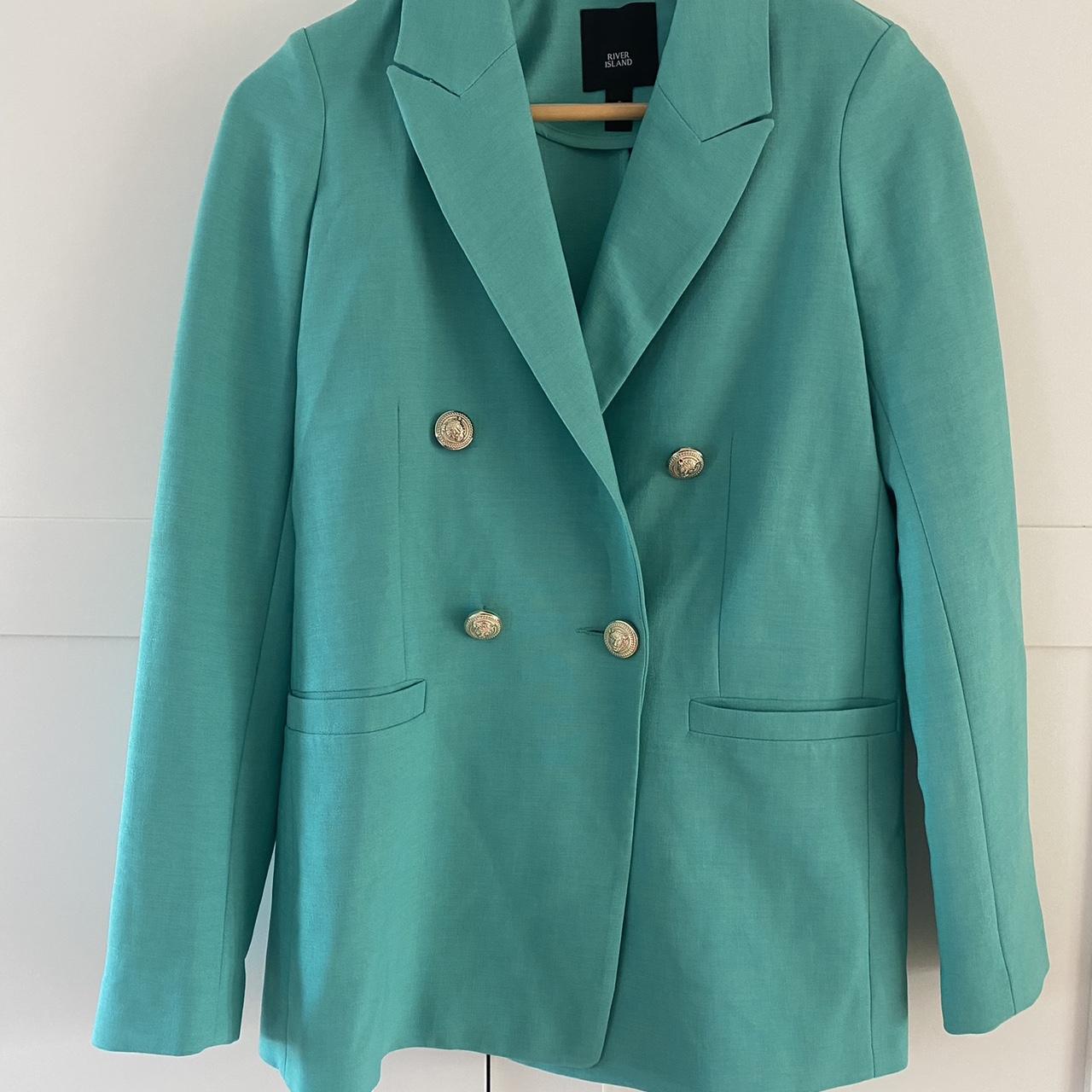 River island green blazer with gold
