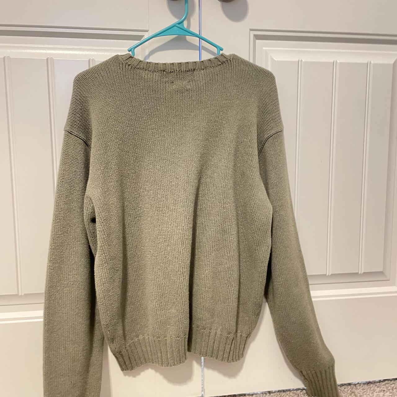 Polo Ralph Lauren Men's Green and Grey Jumper | Depop