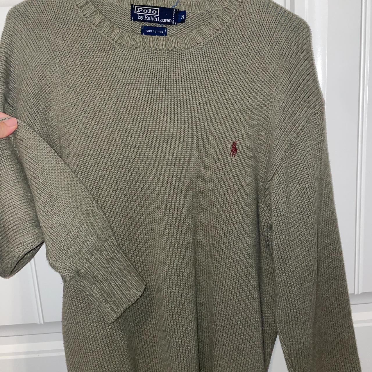 Polo Ralph Lauren Men's Green and Grey Jumper | Depop