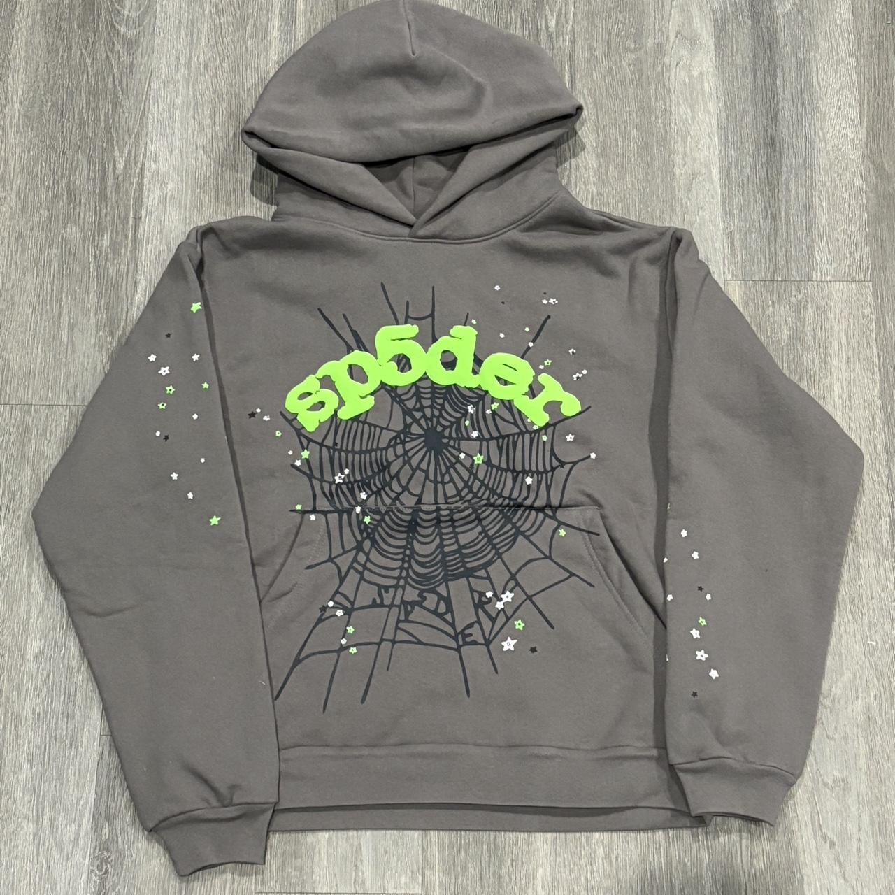 sp5der web hoodie “slate grey” Only tried on... - Depop