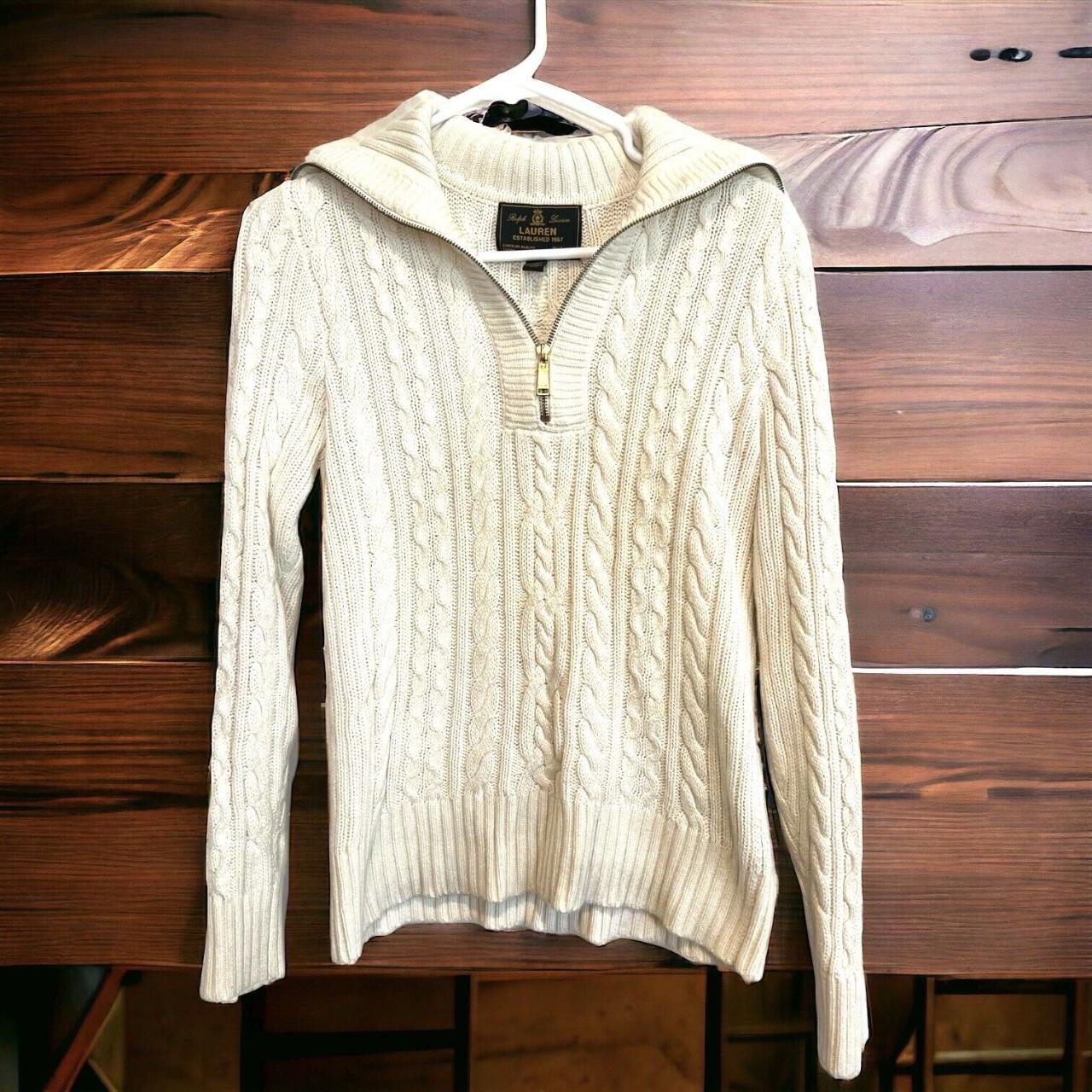 Ralph Lauren Black Label Cable Knit Sweater Quarter Depop