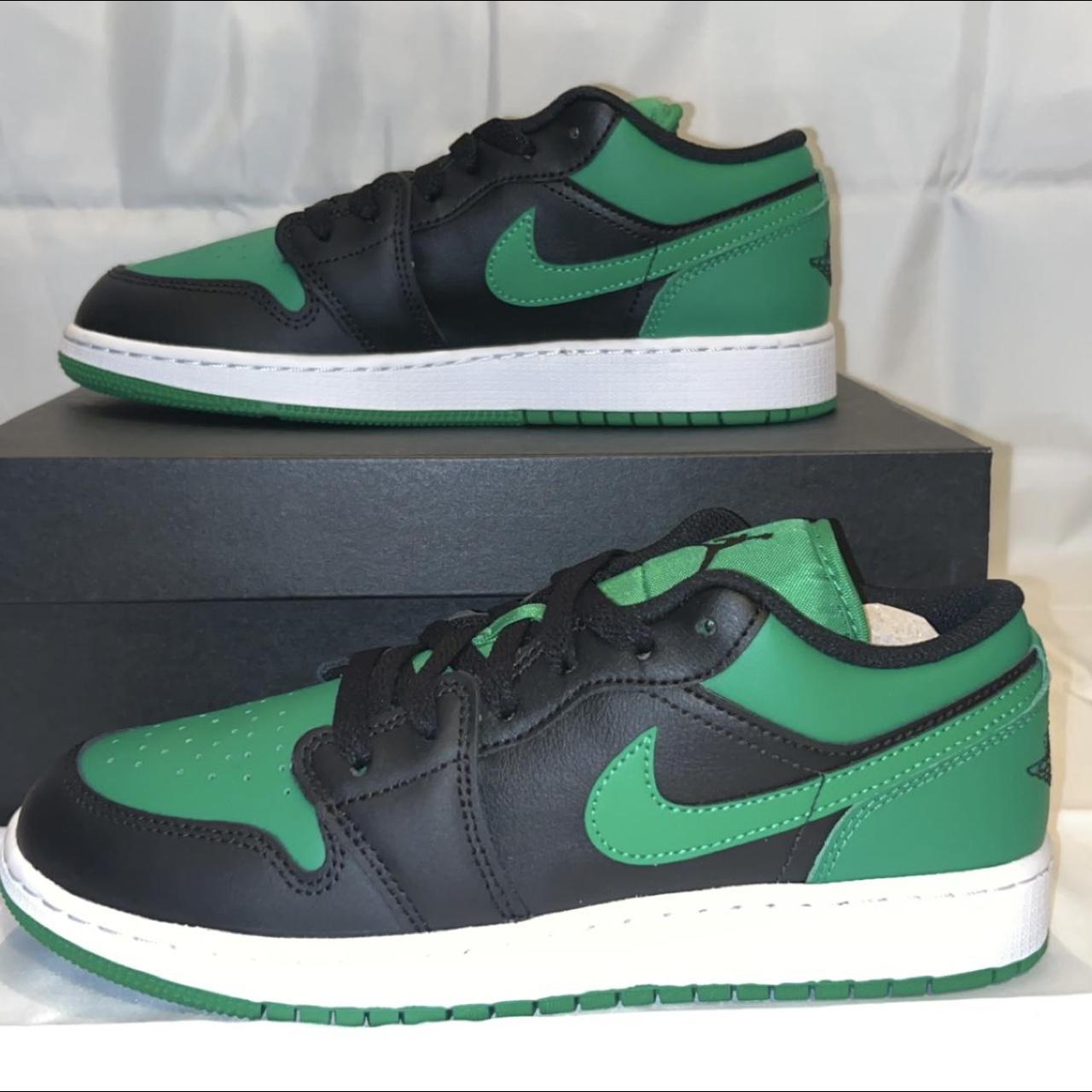 low air jordan green