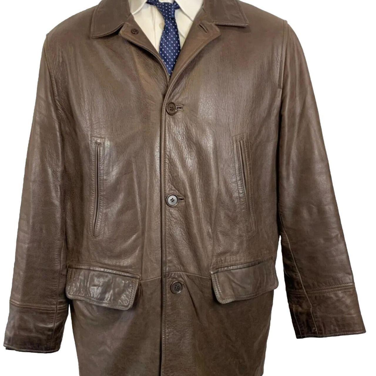 MARKS SPENCER JACKET LARGE BROWN Blue Depop