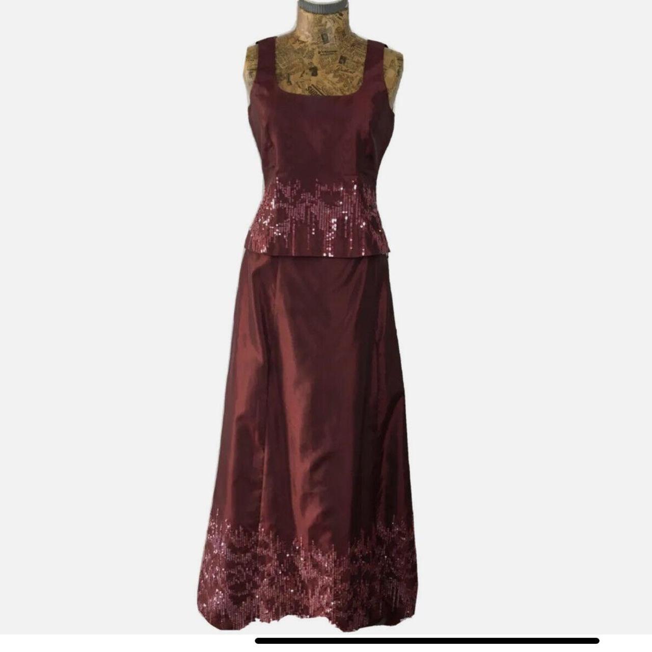 LAURA ASHLEY DRESS PETITE RED Sequin Maxi Depop - Main Image