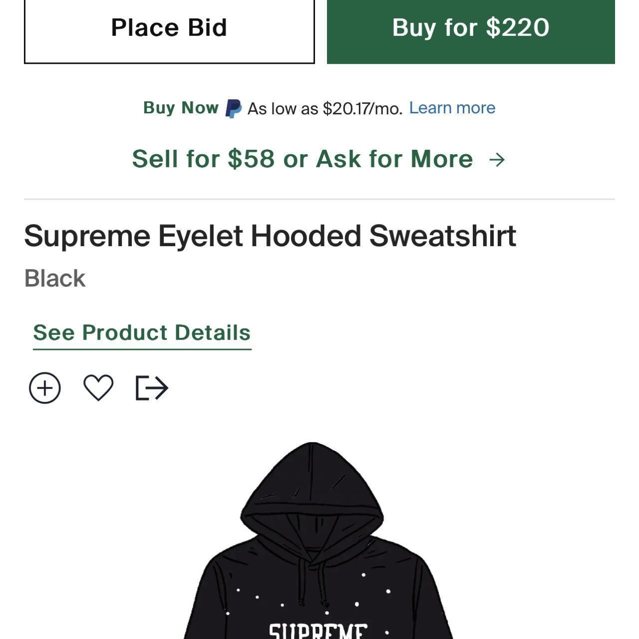 Supreme Eyelet Hoodie Worn 3x times Size... - Depop