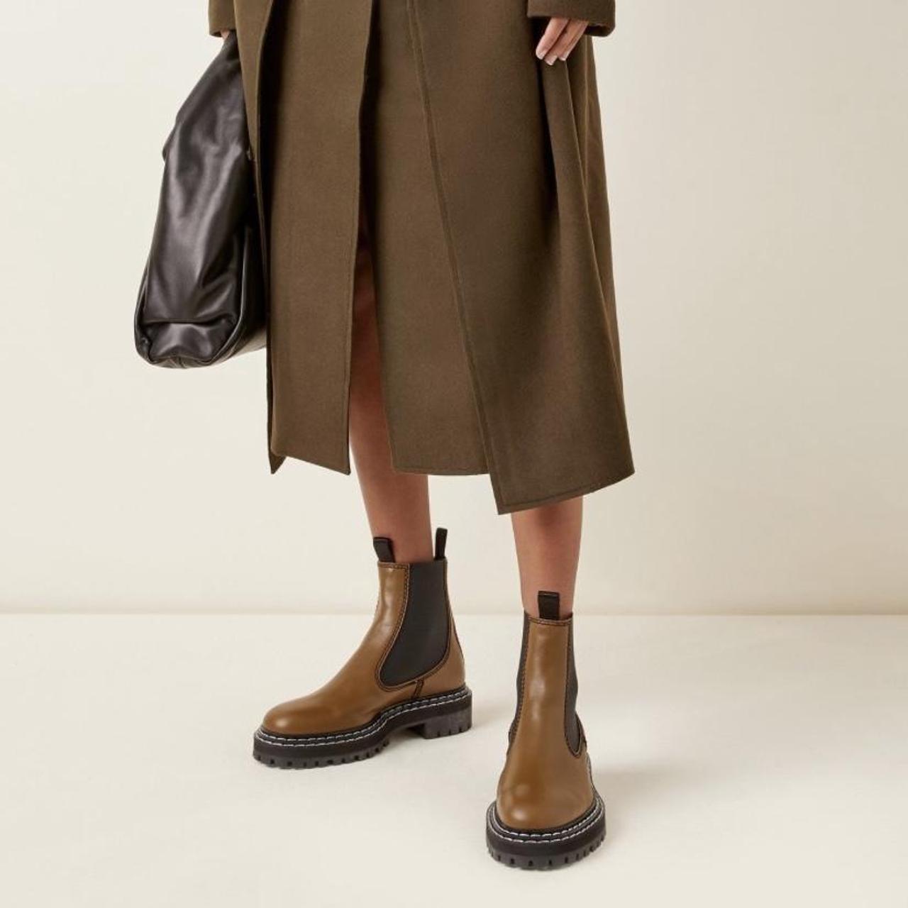 Proenza Schouler Brown Lug Chelsea Boot Worn