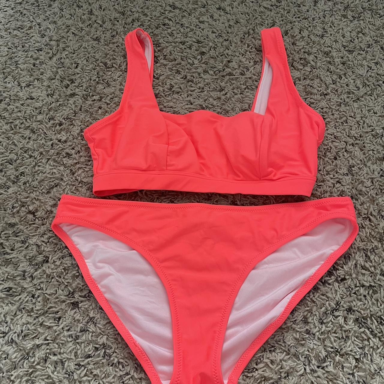 Bright pink bikini set Bought for $30 total - Depop