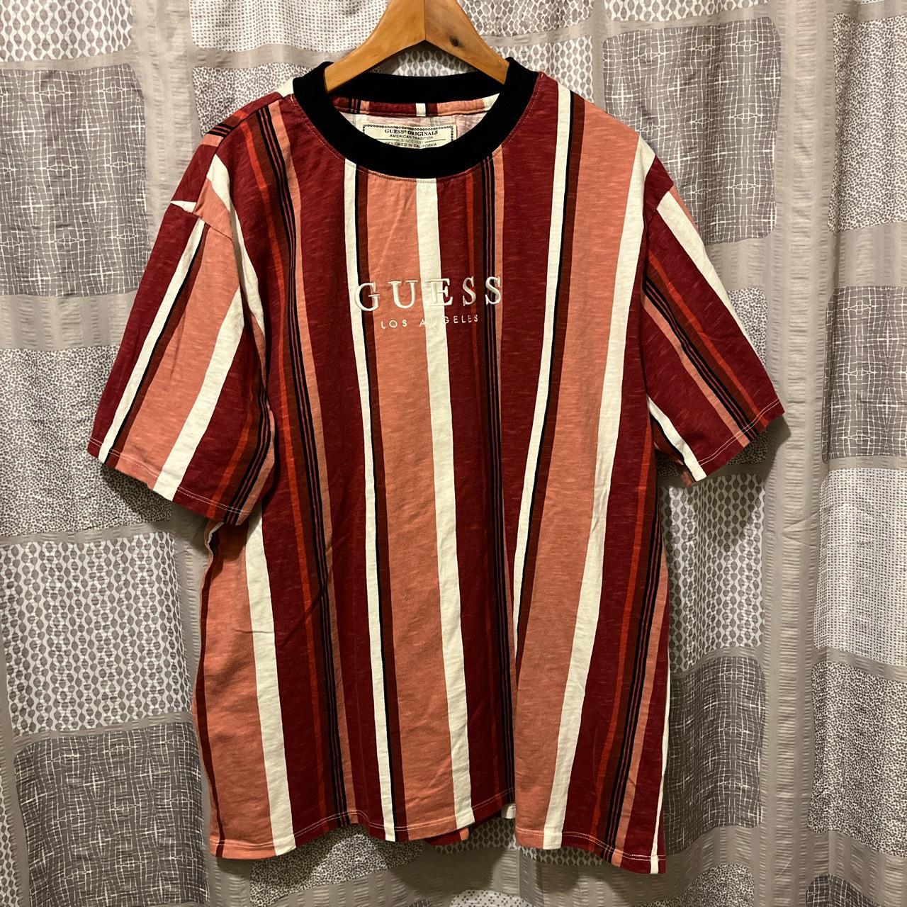 Mens guess clearance striped t shirt