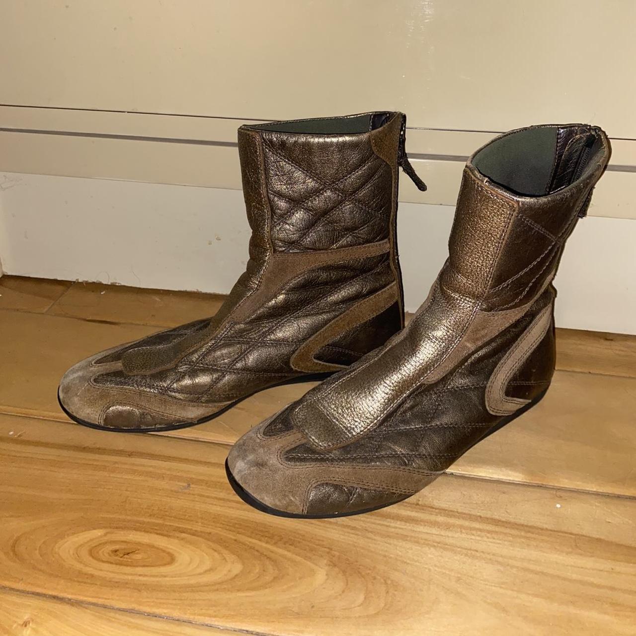 Gold brown wrestling / boxing shoes Prada boots /... Depop