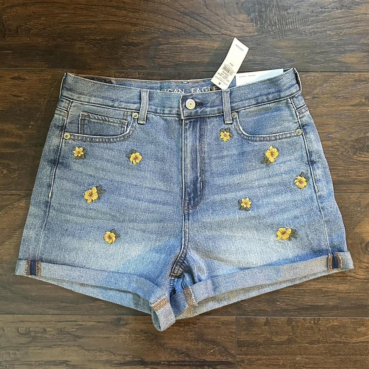 American Eagle Flower Denim Shorts for Women