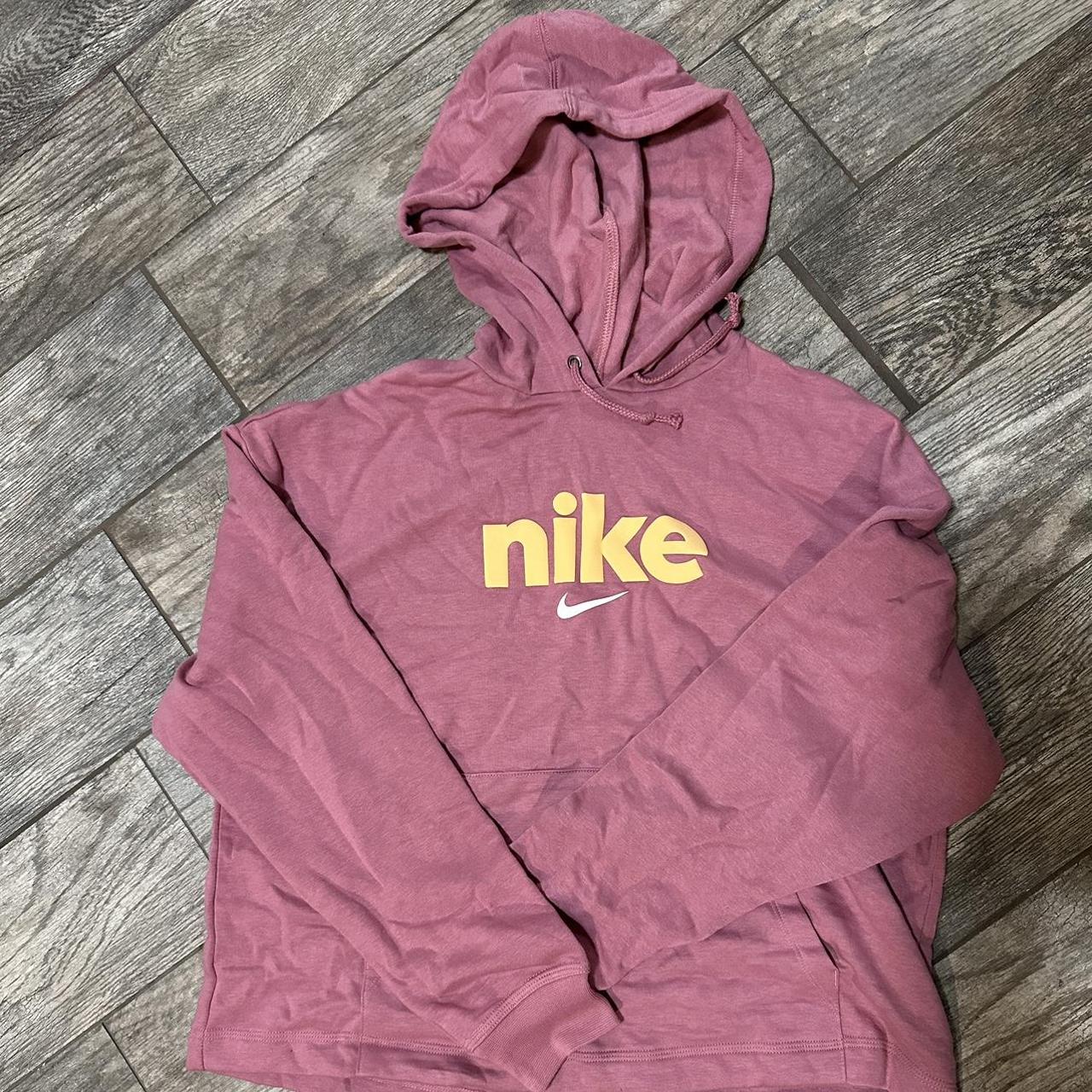 nike hoodie with orange detailing. size medium.... - Depop