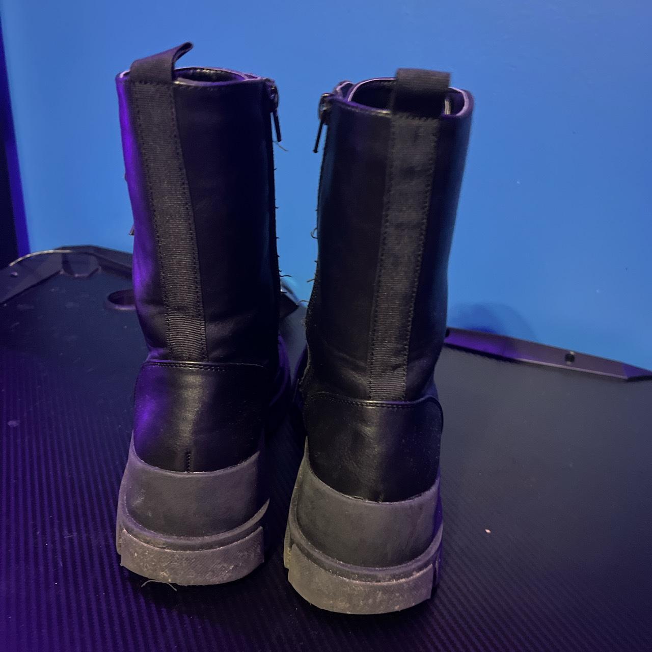 Grunge style platform combat boots size 8... Depop