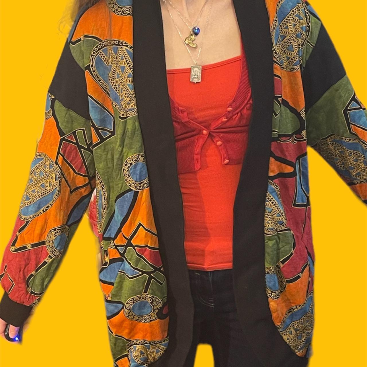 Women's Red and Green Jacket Depop