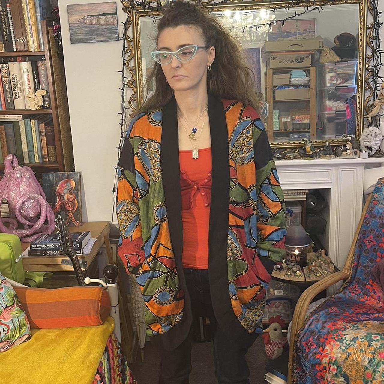 Women's Red and Green Jacket Depop