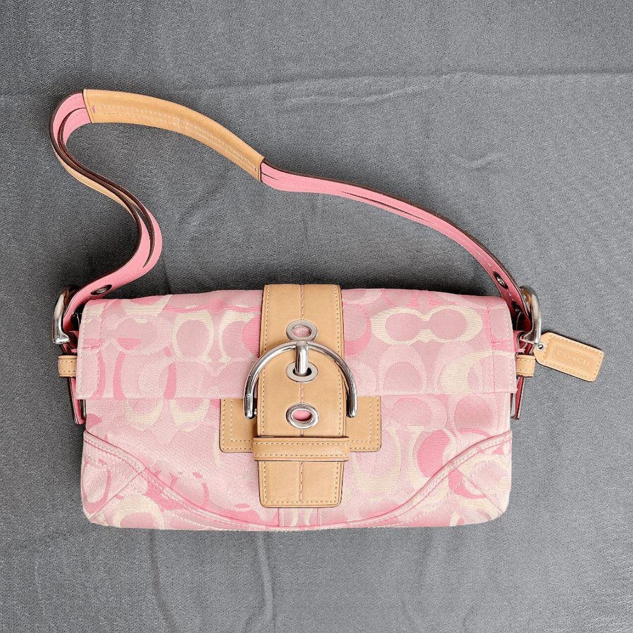 Y2k Pink Coach Shoulder Bag soho signature - Depop