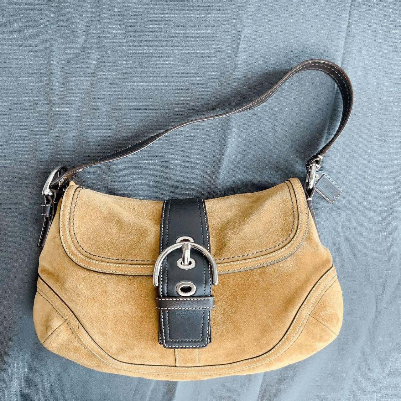 Coach suede best sale shoulder bag