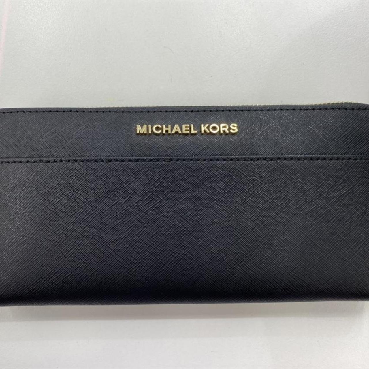 Michael Kors Black and Gold detail wallet •In... - Depop