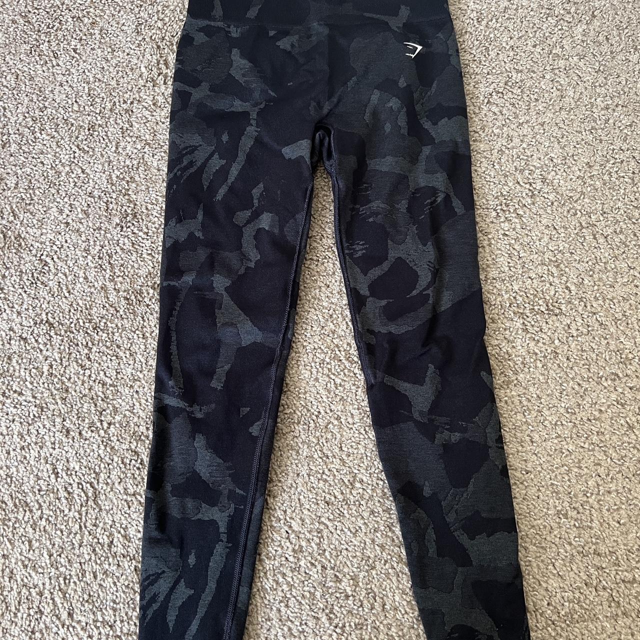 Gym shark black camo leggings never worn before... - Depop