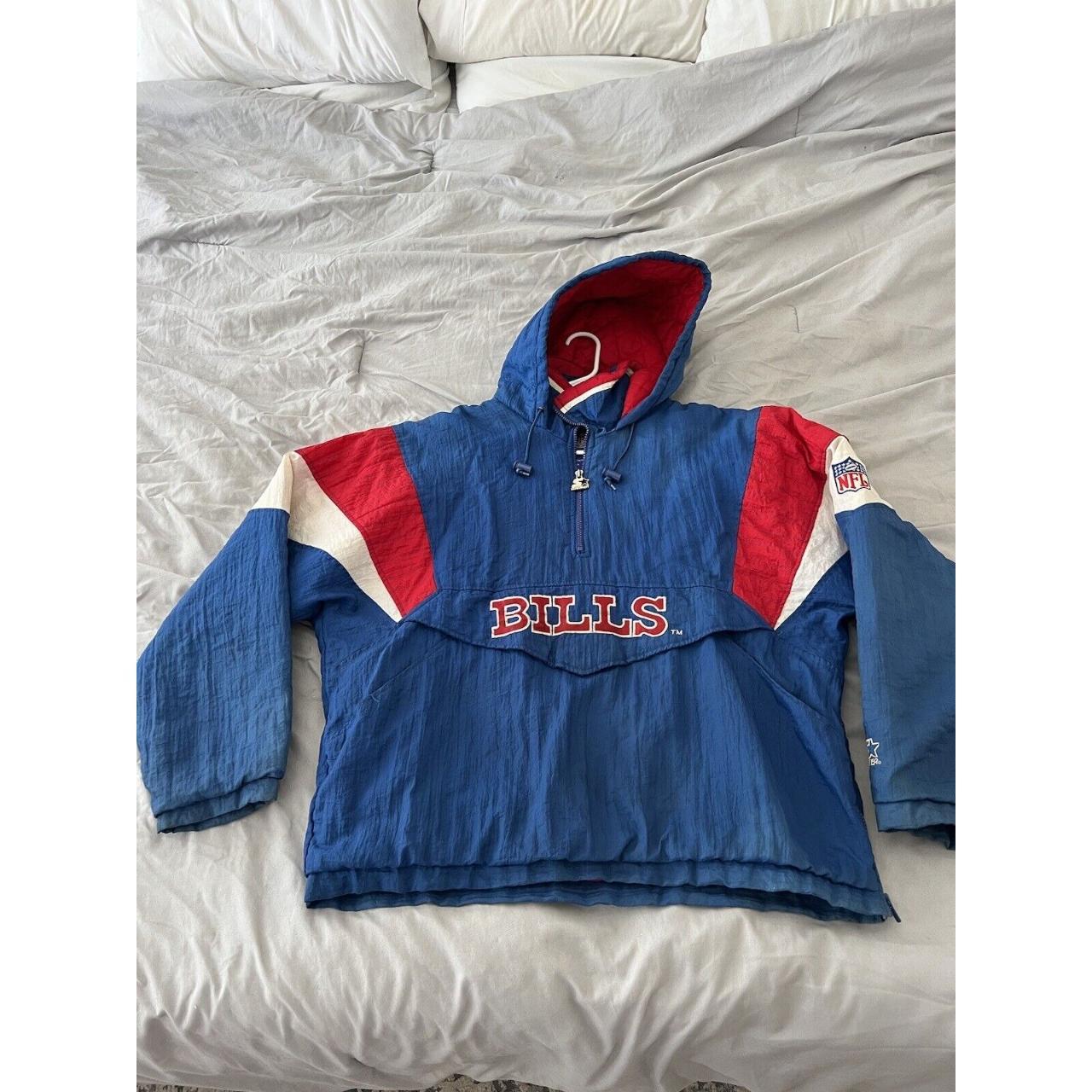 90s Vintage Starter Buffalo Bills Pullover Jacket - Depop