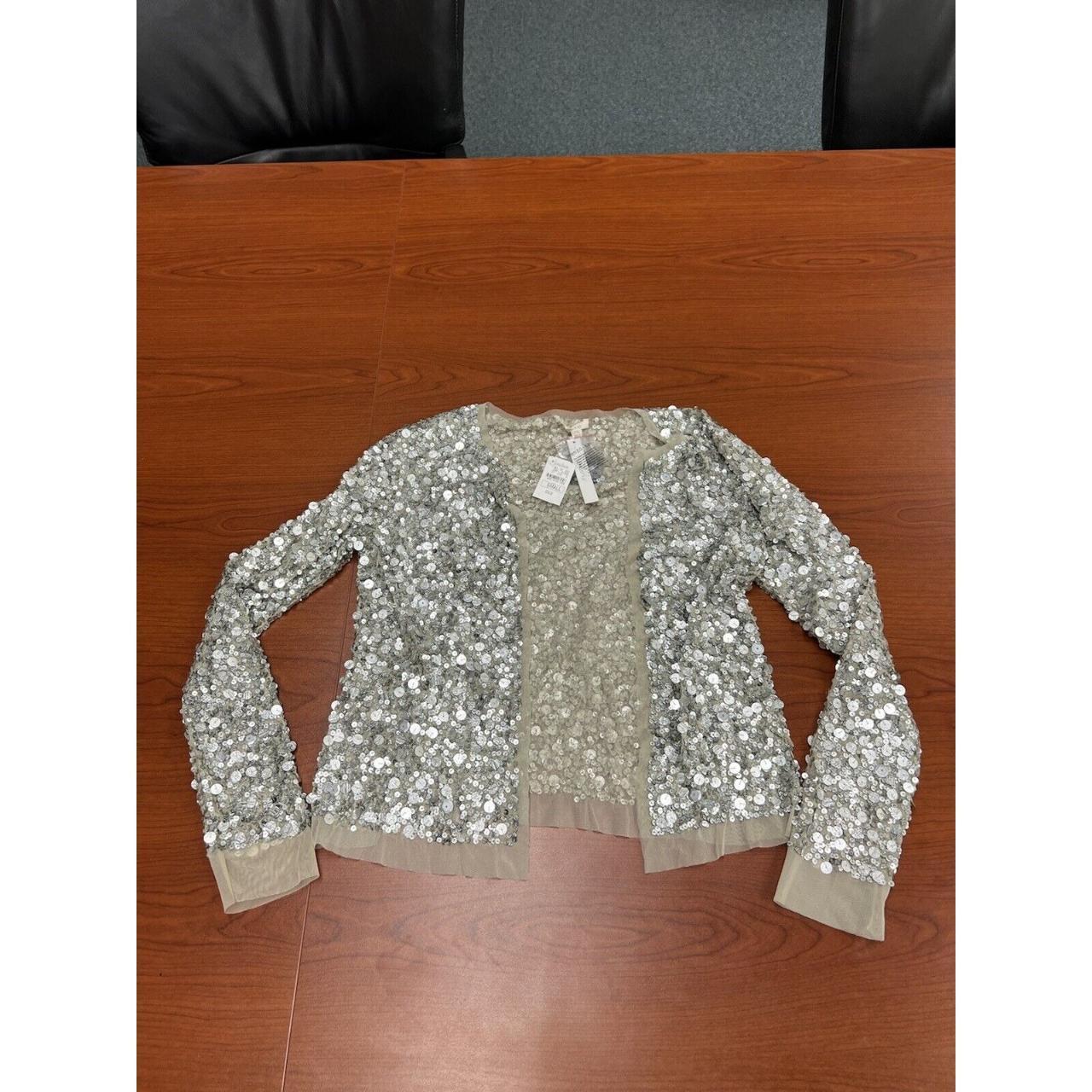 Silver sequin sales cardigan jacket