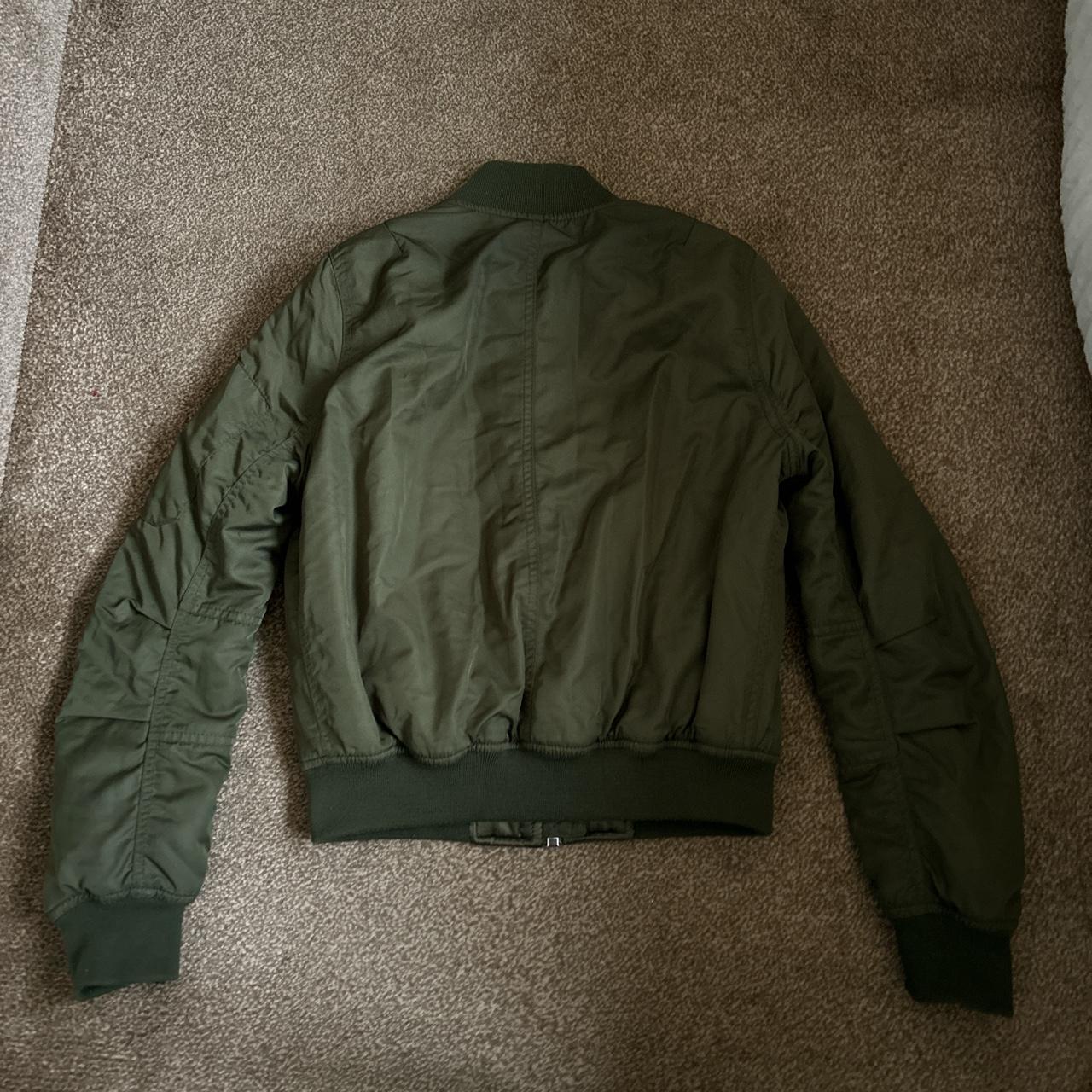 Khaki bomber jacket Worn a few times True to size - Depop