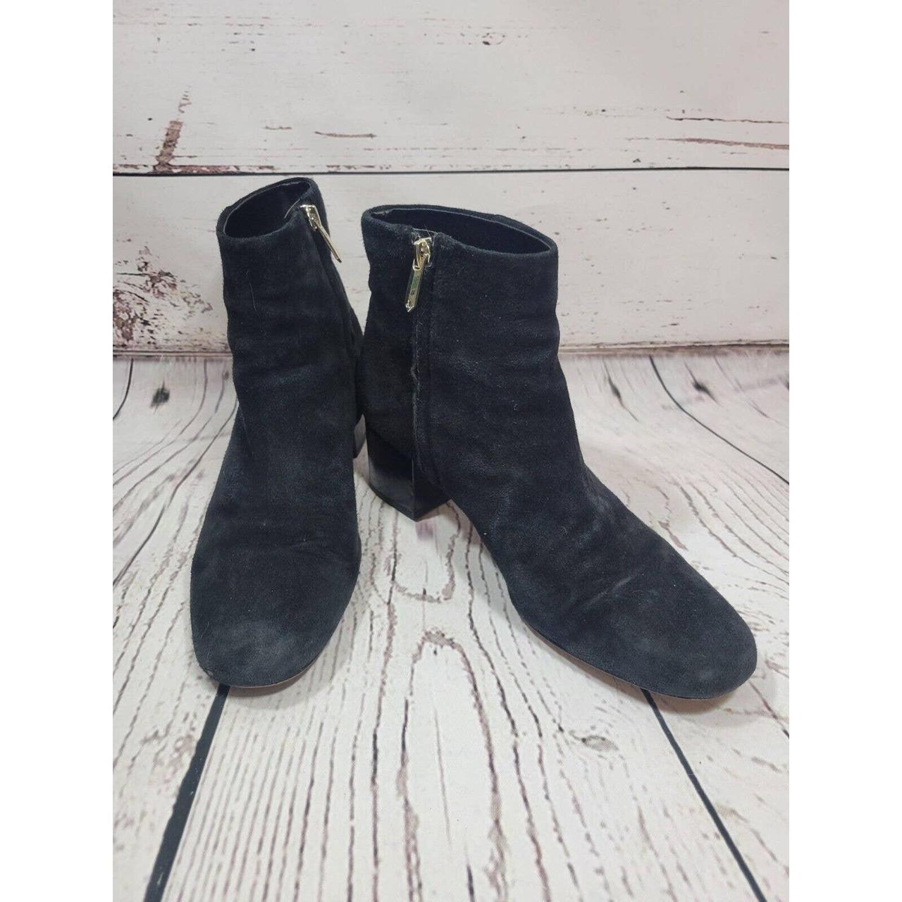 Sam Edelman Edith Black Suede Leather Side Zip Ankle. Depop