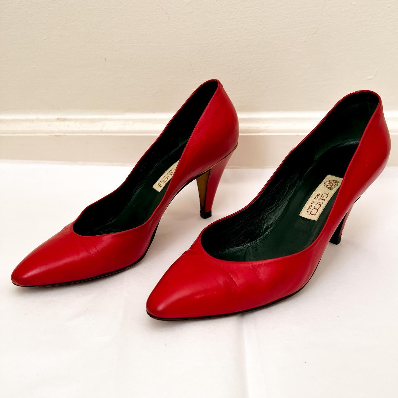 ⚡️ classic pair of GUCCI red pumps from the 1980s.... - Depop