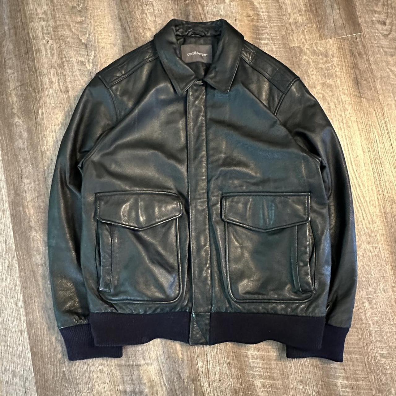 Men's Croft & Barrow Leather Bomber selling Jacket Size M