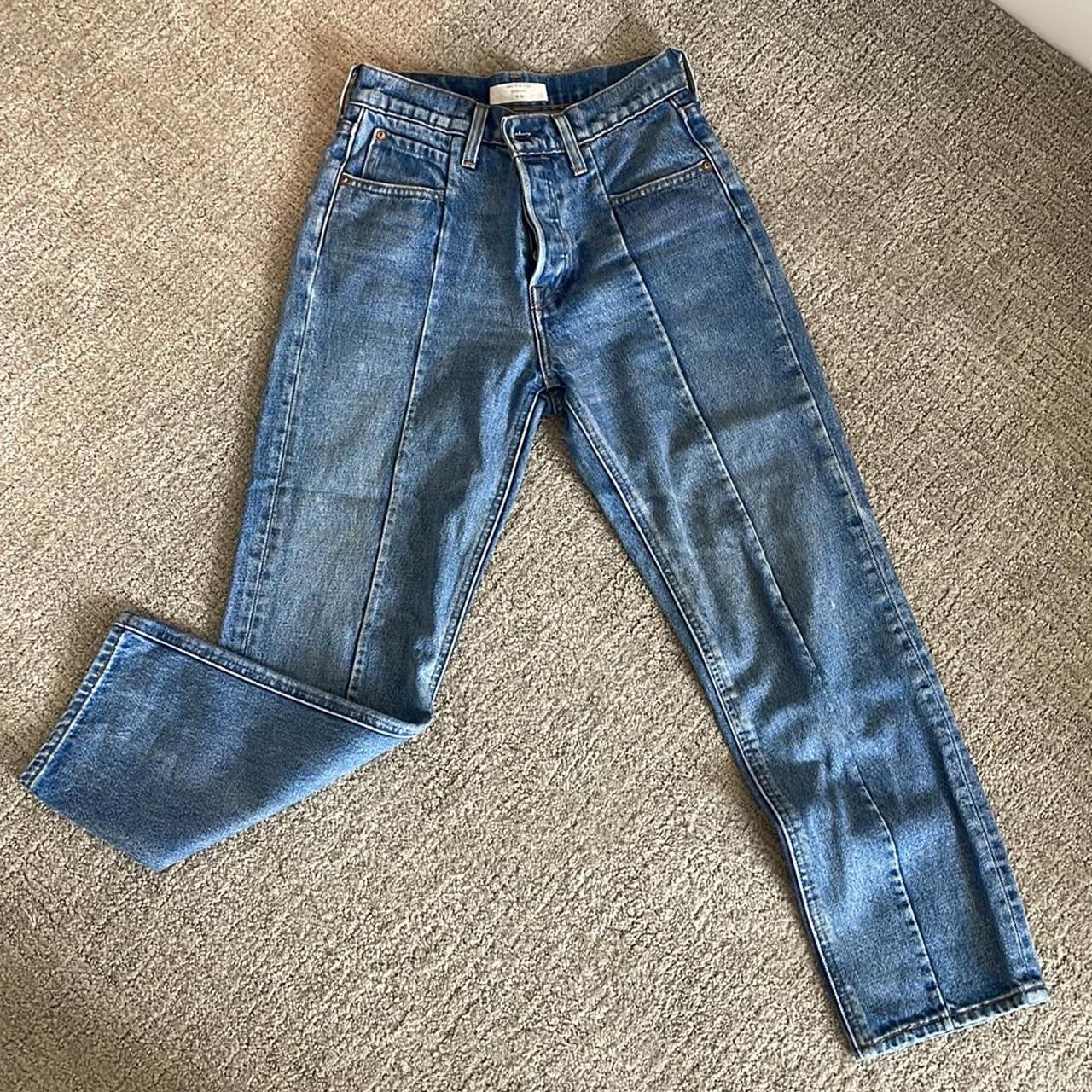 Vintage Levi’s altered straight leg cropped jeans - Depop