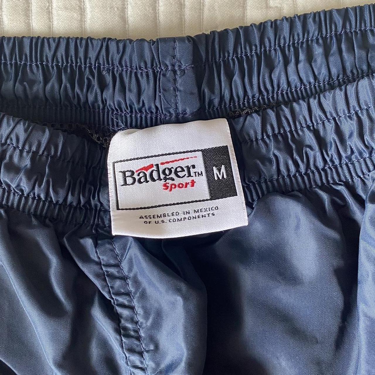 badger sport navy blue athletic shorts size... - Depop