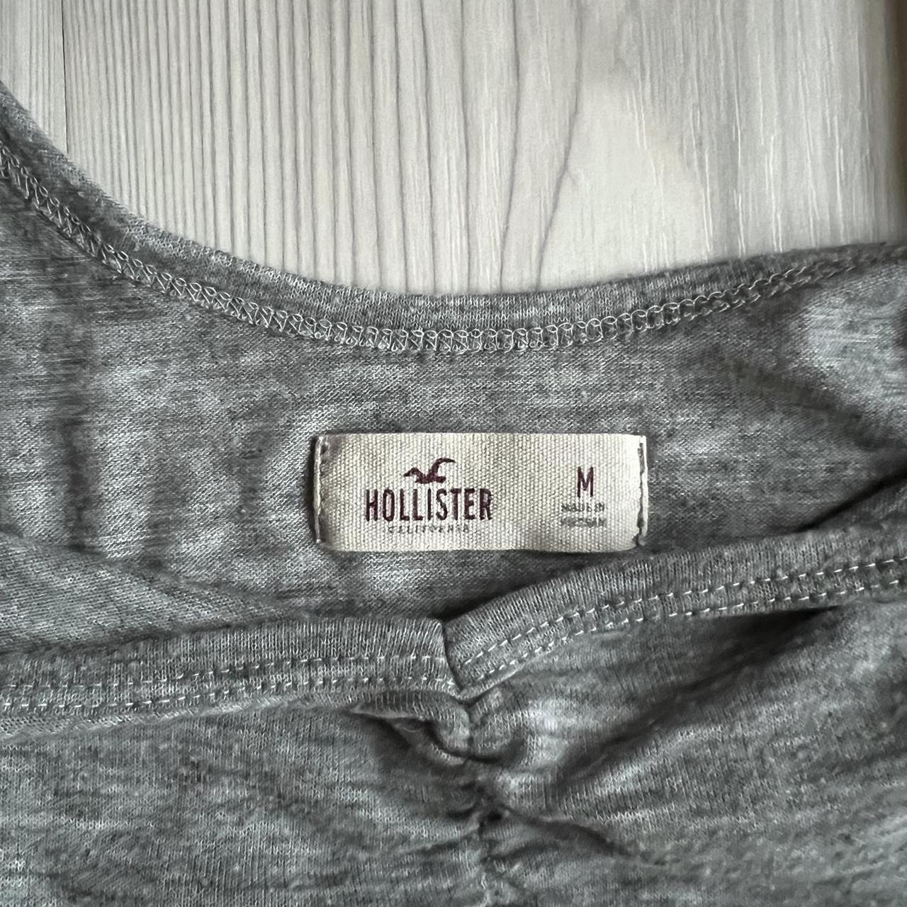 iconic 2000s grey hollister baby doll top with 3/4... - Depop