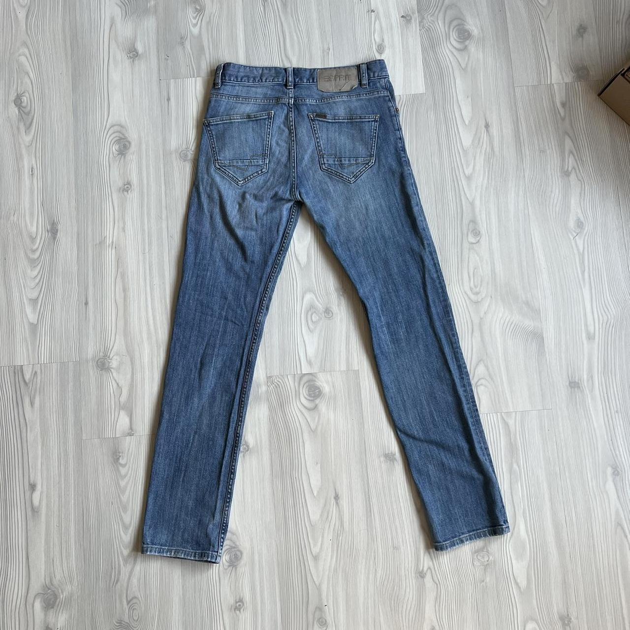 2000s esprit blue denim jeans with a straight leg... - Depop